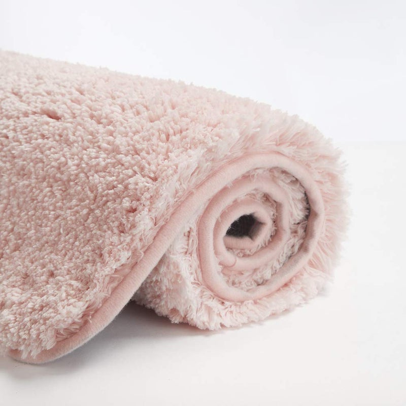 Suchtale Non Slip Bath Mat (20 x 32, Dusty Pink) Water Absorbent Soft Microfiber Shaggy Bathroom Rug Machine Washable Thick Plush Shower Mat - Image 1